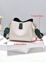 1 pièce Sac à bandoulière blocs de couleurs, sac bandoulière à fermeture éclair magnétique, sac à main pour femme, cadeau de la Saint-Valentin - Vignette | URBAÏA 