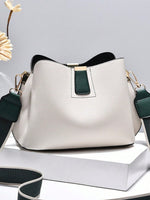 1 pièce Sac à bandoulière blocs de couleurs, sac bandoulière à fermeture éclair magnétique, sac à main pour femme, cadeau de la Saint-Valentin - Vignette | URBAÏA 