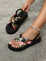 Sandales compensées à talon bas - Vignette | URBAÏA 