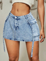 Mini-jupe moulante en jean - Vignette | URBAÏA 