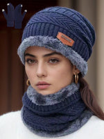 1 set Femme/Homme Chapeau tricoté de couleur unie, écharpe et gants assortis, doublure thermique chaude pour l'hiver, ensemble d'accessoires , idée de cadeau parfaite. Accessoires d'hiver, tenues d'hiver - Vignette | URBAÏA 