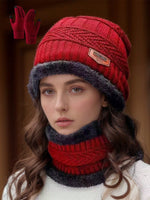 1 set Femme/Homme Chapeau tricoté de couleur unie, écharpe et gants assortis, doublure thermique chaude pour l'hiver, ensemble d'accessoires , idée de cadeau parfaite. Accessoires d'hiver, tenues d'hiver - Vignette | URBAÏA 