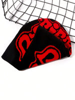 1 pièce Chapeau tricoté à motif jacquard lettres TiER NG pour hommes, style européen et américain, multicolore, en stock, automne/hiver, chaud et coupe-vent, bonnet de la Saint-Valentin pour tenue d'automne - Vignette | URBAÏA 