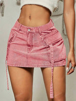 Mini-jupe moulante en jean - Vignette | URBAÏA 