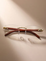 1 pièce Lunettes carrées sans monture décorées pour femmes, mode adaptée pour un usage quotidien, en vacances, aux festivals de musique, dans le style cowgirl occidental - Vignette | URBAÏA 