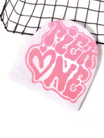 1 pièce Chapeau tricoté à motif jacquard lettres TiER NG pour hommes, style européen et américain, multicolore, en stock, automne/hiver, chaud et coupe-vent, bonnet de la Saint-Valentin pour tenue d'automne - Vignette | URBAÏA 